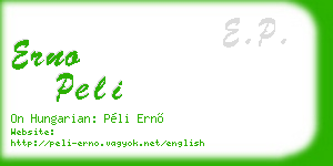 erno peli business card